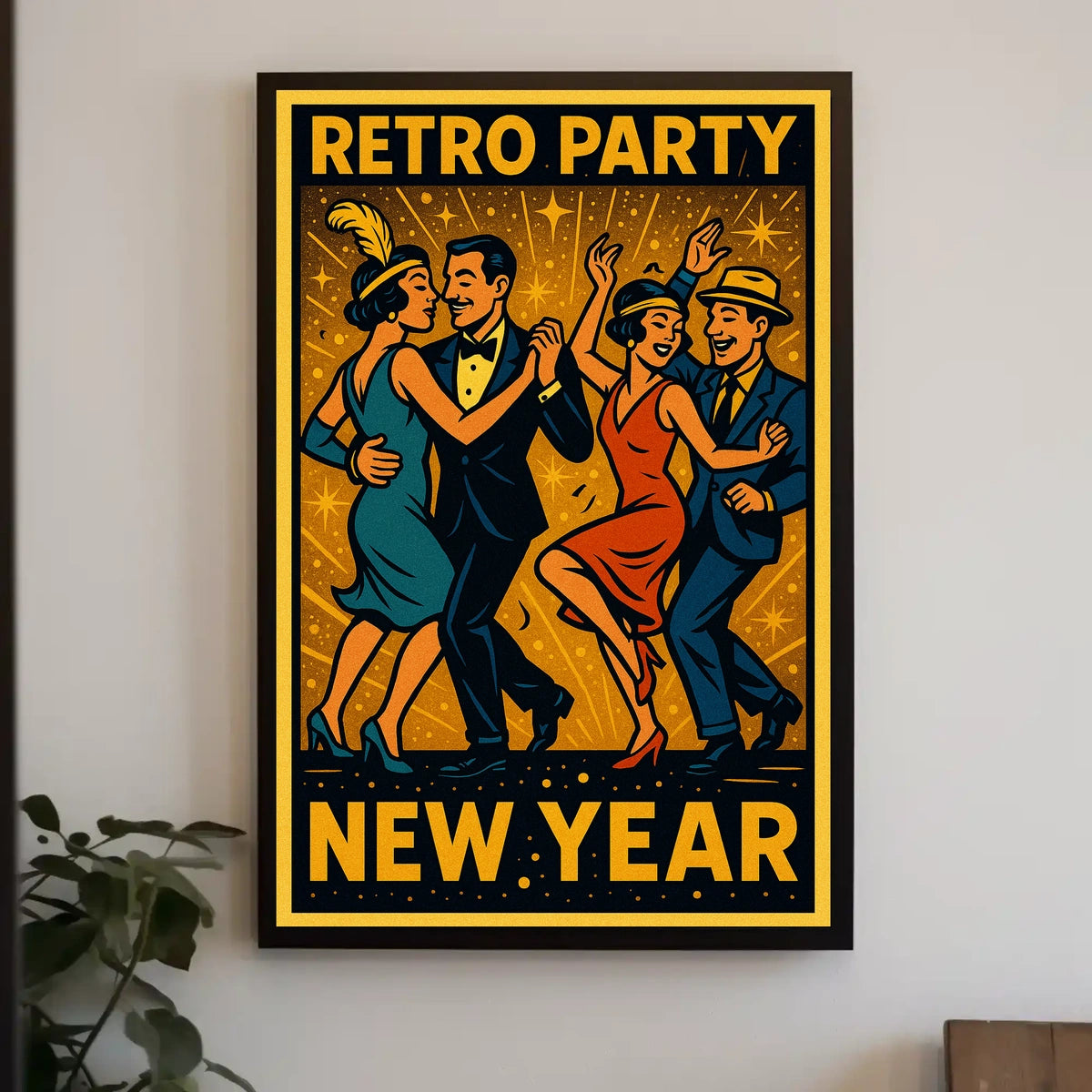 Retro New Year Party Poster