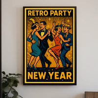 Retro New Year Party Poster