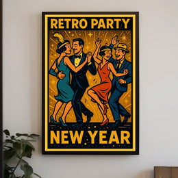 Retro New Year Party Poster