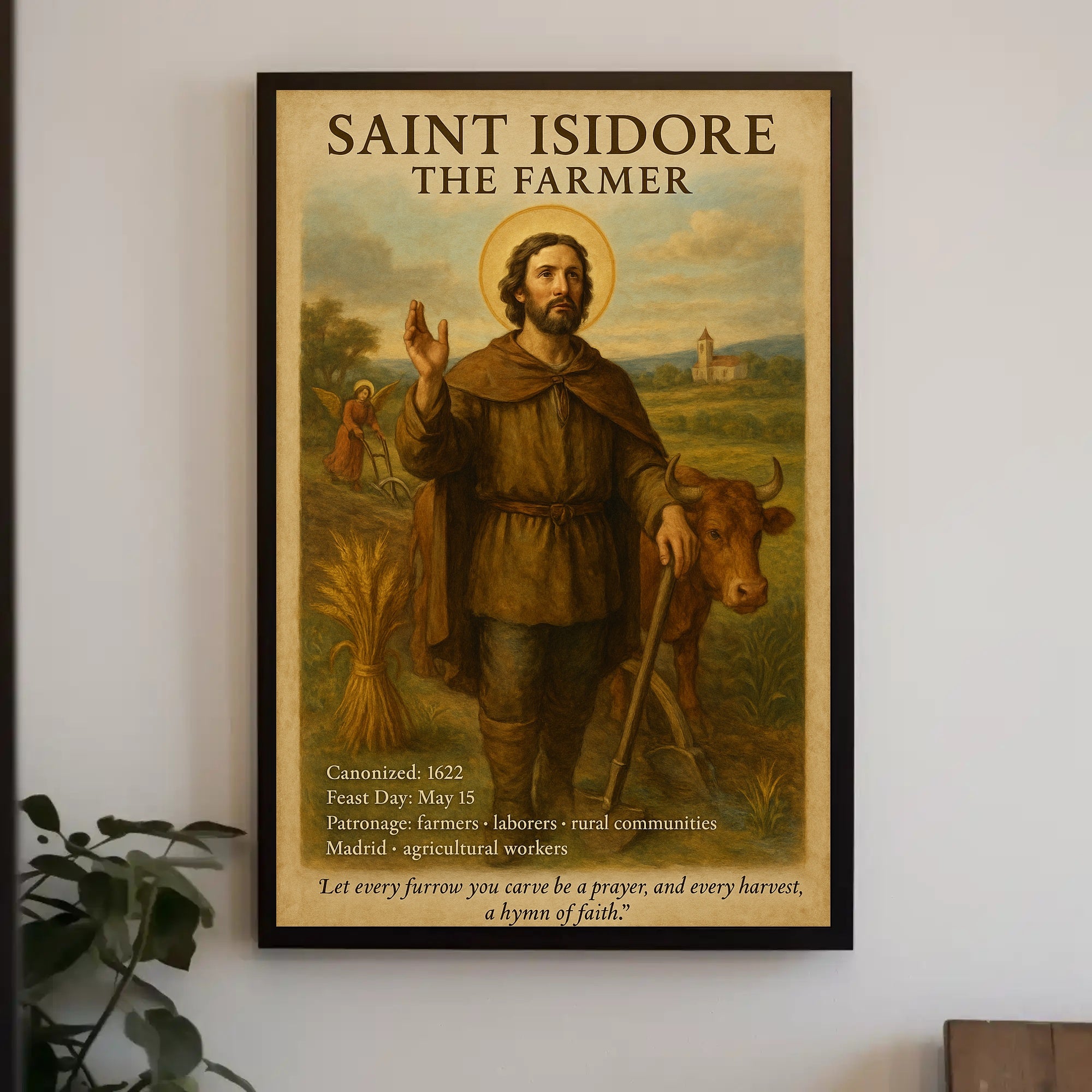 Saint Isidore Iconography: Serene Heritage Art Poster