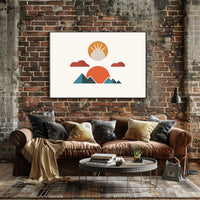 Geometric Landscape Art Poster: Modern Minimalist Design