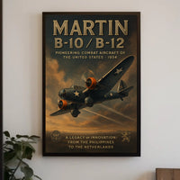 Martin B-10/B-12 Aircraft Vintage Aviation Innovation Poster