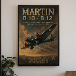 Martin B-10/B-12 Aircraft Vintage Aviation Innovation Poster