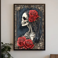 Skeleton with Roses Day of the Dead Heritage Poster