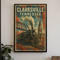 Clarksville, Tennessee Vintage Vintage Poster