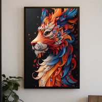 Vibrant Lion Art Poster