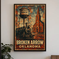 Broken Arrow Cityscape Wanderlust Minimalist Poster