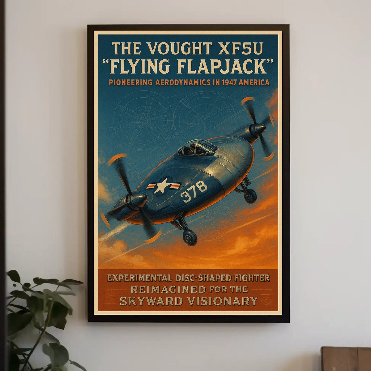 The Vought Xf5U Flying Flapjack Poster