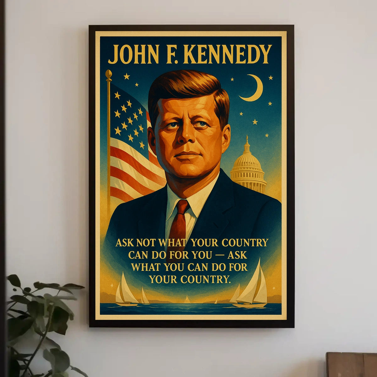 Patriotic Leadership Poster: Vintage American Inspiration Art