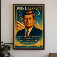 Patriotic Leadership Poster: Vintage American Inspiration Art