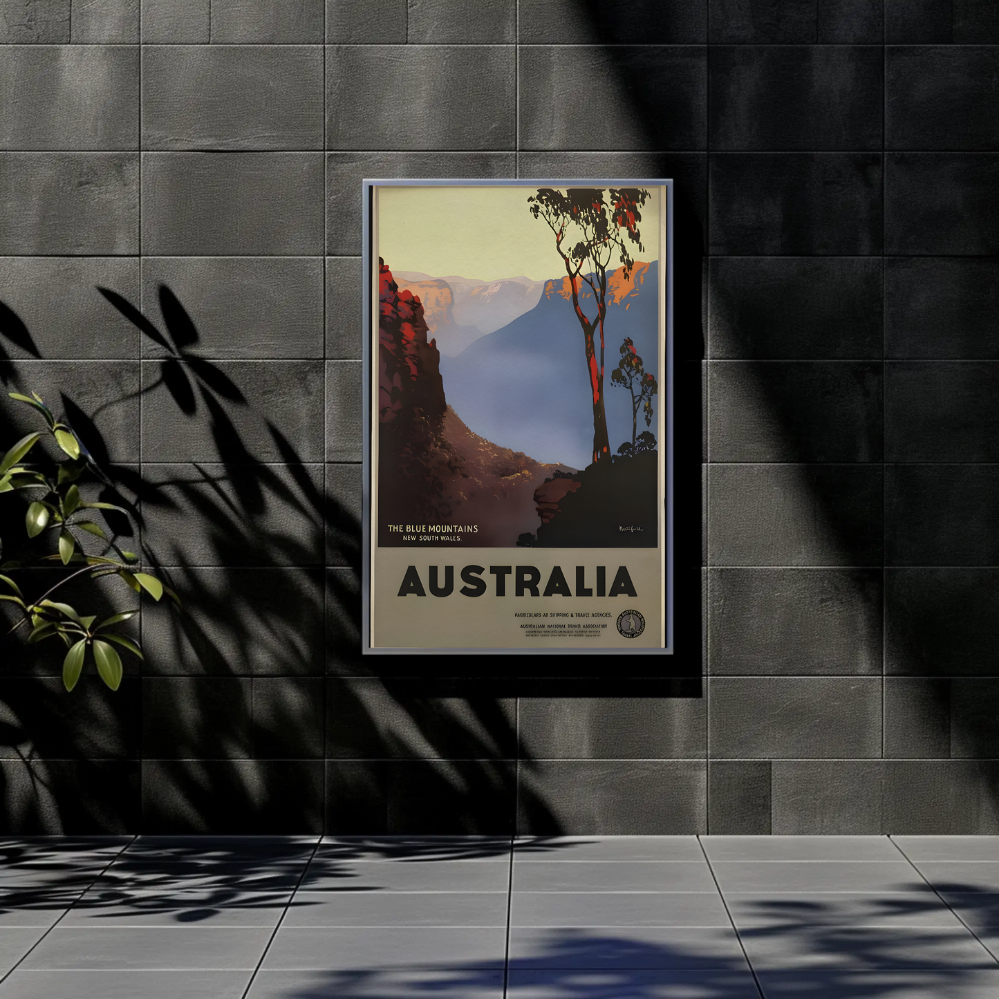 Australia - The Blue Mountains Vintage Travel Poster