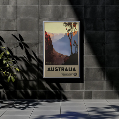 Australia - The Blue Mountains Vintage Travel Poster