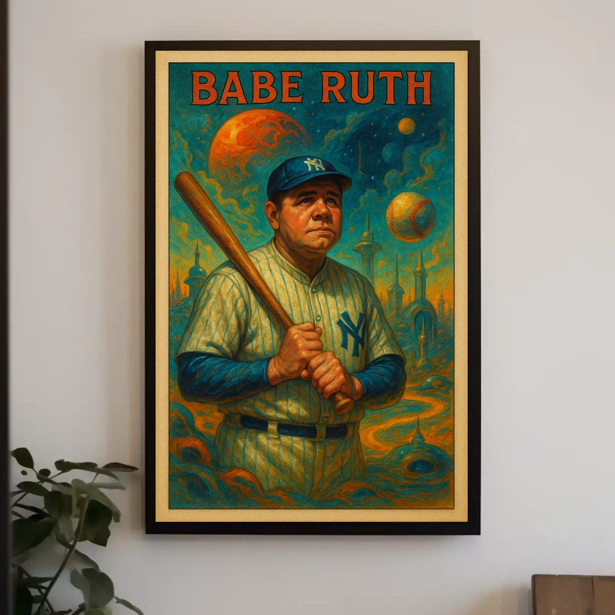 Babe Ruth Iconic Baseball Legend Poster