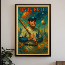 Babe Ruth Iconic Baseball Legend Poster
