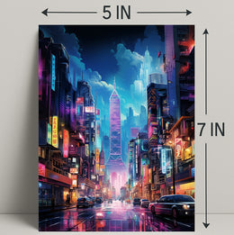 Neon Cityscape Poster
