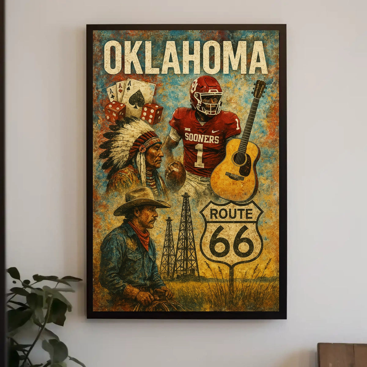 Oklahoma Heritage Collage Poster