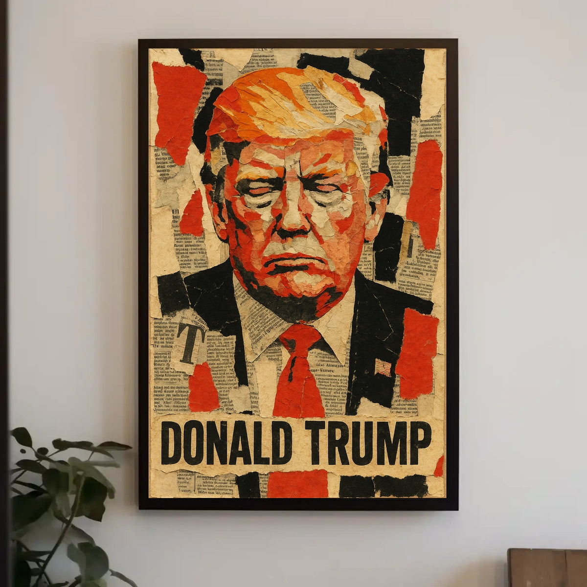 Donald Trump 47th President of the United States Layered paper Collage Poster