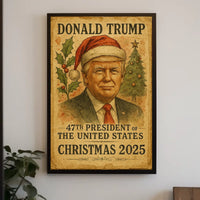 Santa Hat Trump Christmas Theme Political Poster