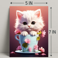 Kitten In A Teacup Poster PosterGoat