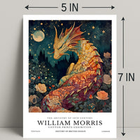 Artistic Dragon and Roses: 19th Century Heritage Poster