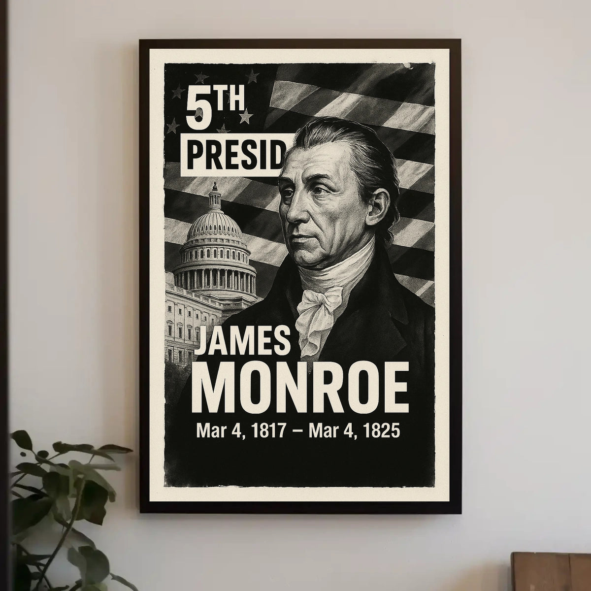 James Monroe 5th President of the United States Digital Montaje Poster