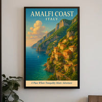 Amalfi Coast Italy Travel Destination Poster