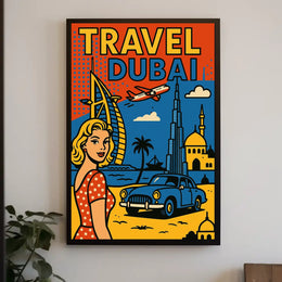Dubai Adventure Retro Travel Poster