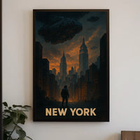 New York Futuristic Skyline Poster