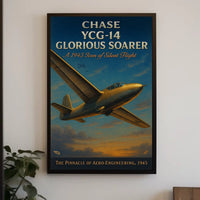 Chase YCG-14 Glider Aviation Vintage Engineering Poster