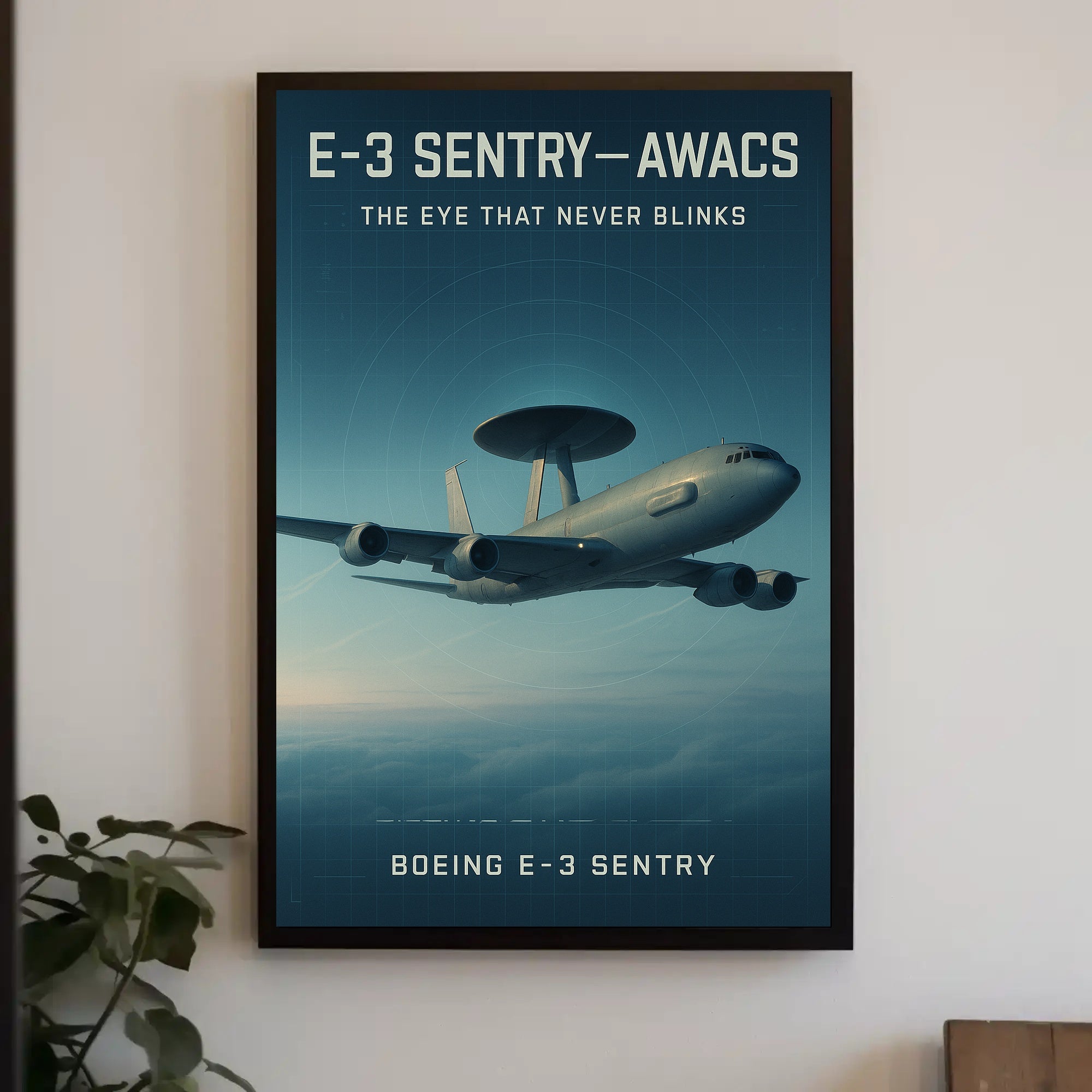 E-3 Sentry AWACS Military Aircraft Vintage Poster