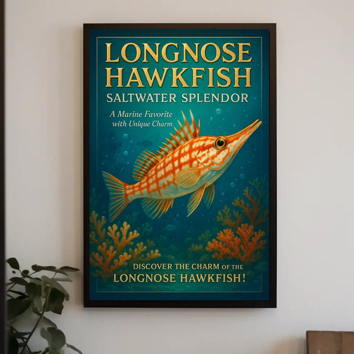 Longnose Hawkfish Saltwater Splendor Poster