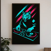 Neon Tiger Dj Poster