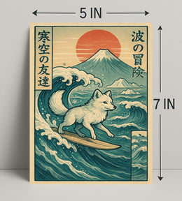 Surfing Fox Adventure Poster PosterGoat