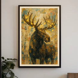 Illuminated Moose Poster