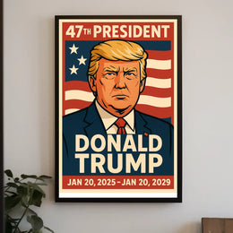Trump Resolute Leader Pop Art Patriotic Poster