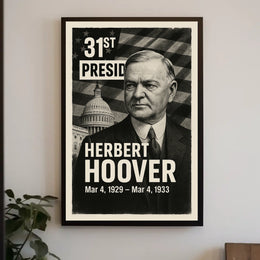 Herbert Hoover 31st President of the United States Digital Montaje Poster