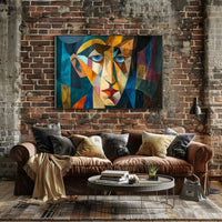 Cubist Modernist Human Face Abstract Art Poster