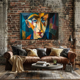 Cubist Modernist Human Face Abstract Art Poster