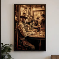 Western Saloon Scene Poster