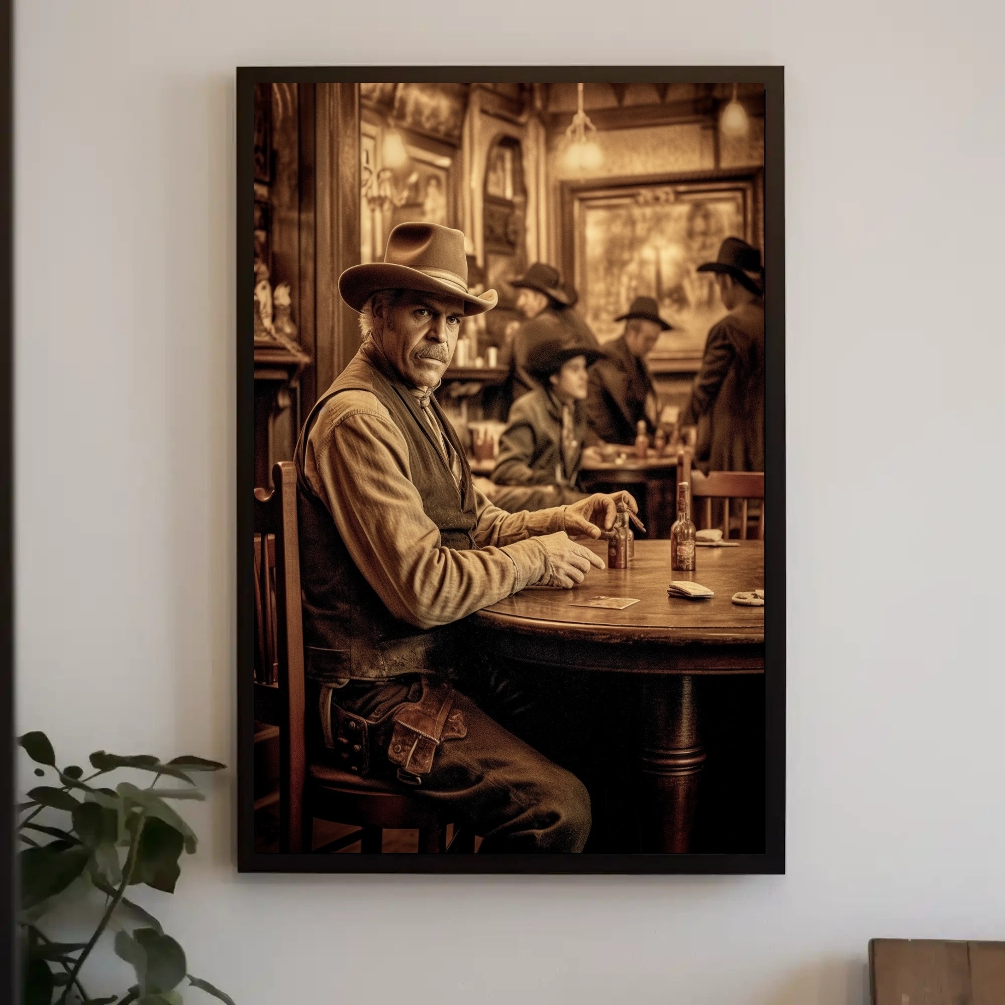 Western Saloon Scene Poster