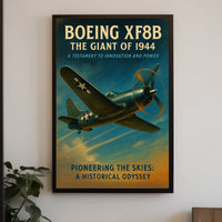 Boeing XF8B Vintage Aviation Poster, 1944 Design