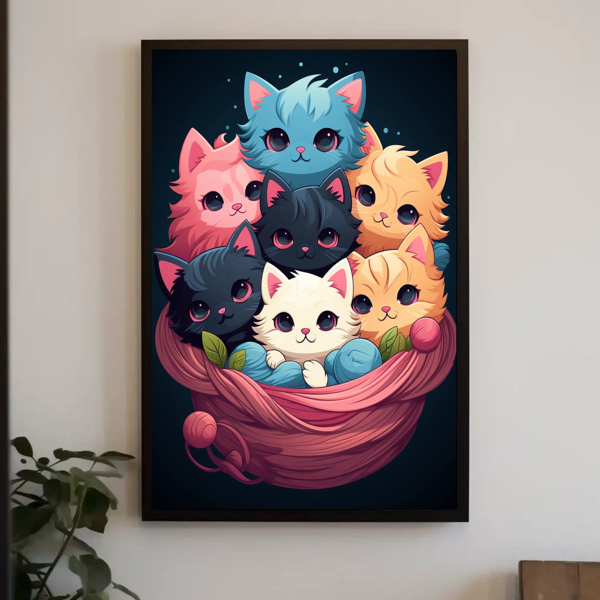Basket Of Kittens Poster