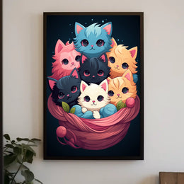 Basket Of Kittens Poster
