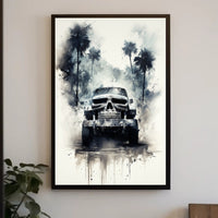Skull Cruiser In The Mist Poster