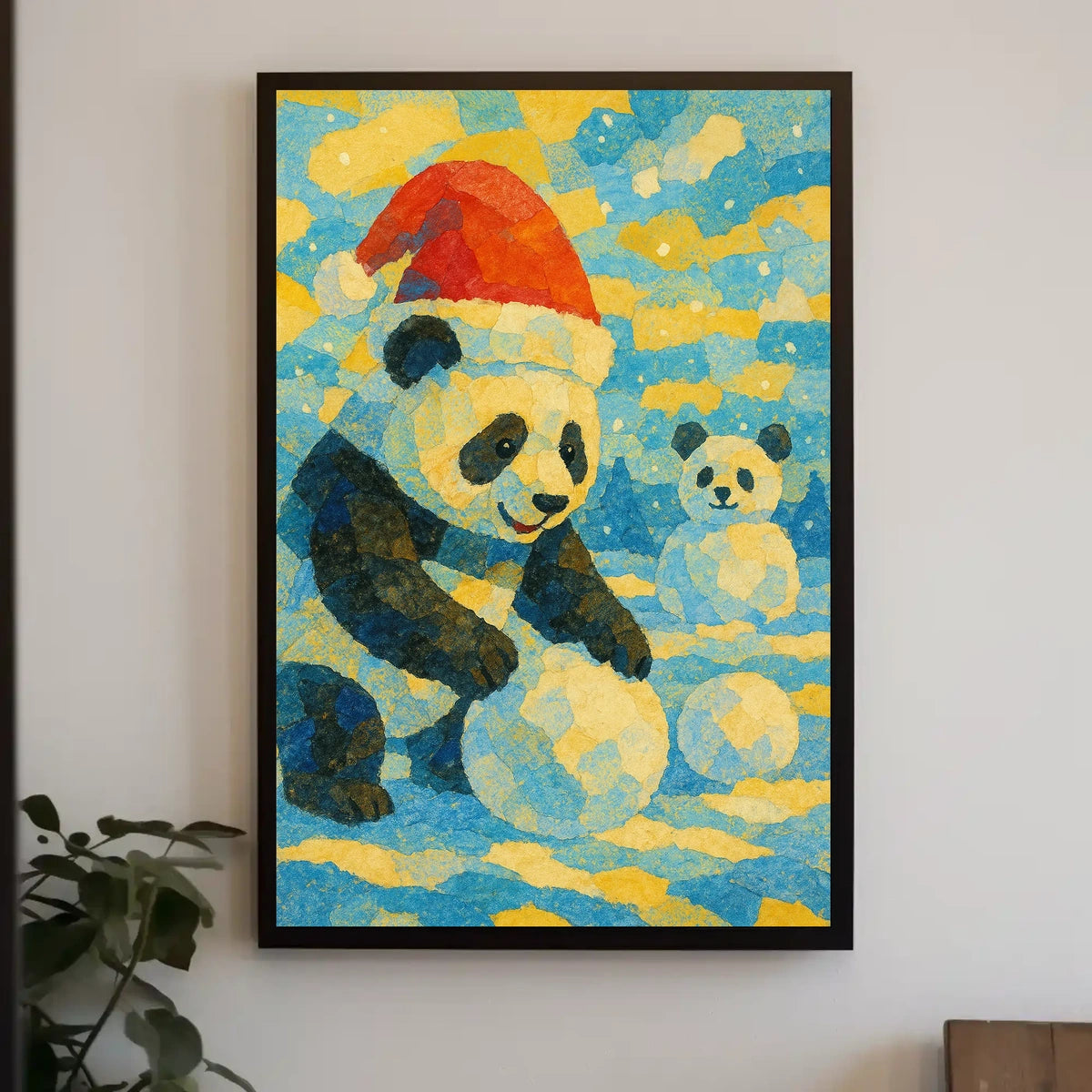Festive Panda in Winter Wonderland Poster