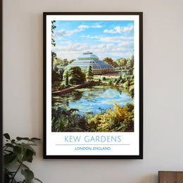 Kew Gardens London Vintage Travel Poster