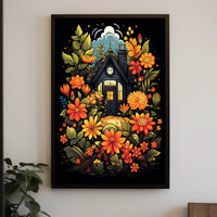 Enchanted Cottage In Bloom Poster