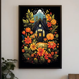 Enchanted Cottage In Bloom Poster
