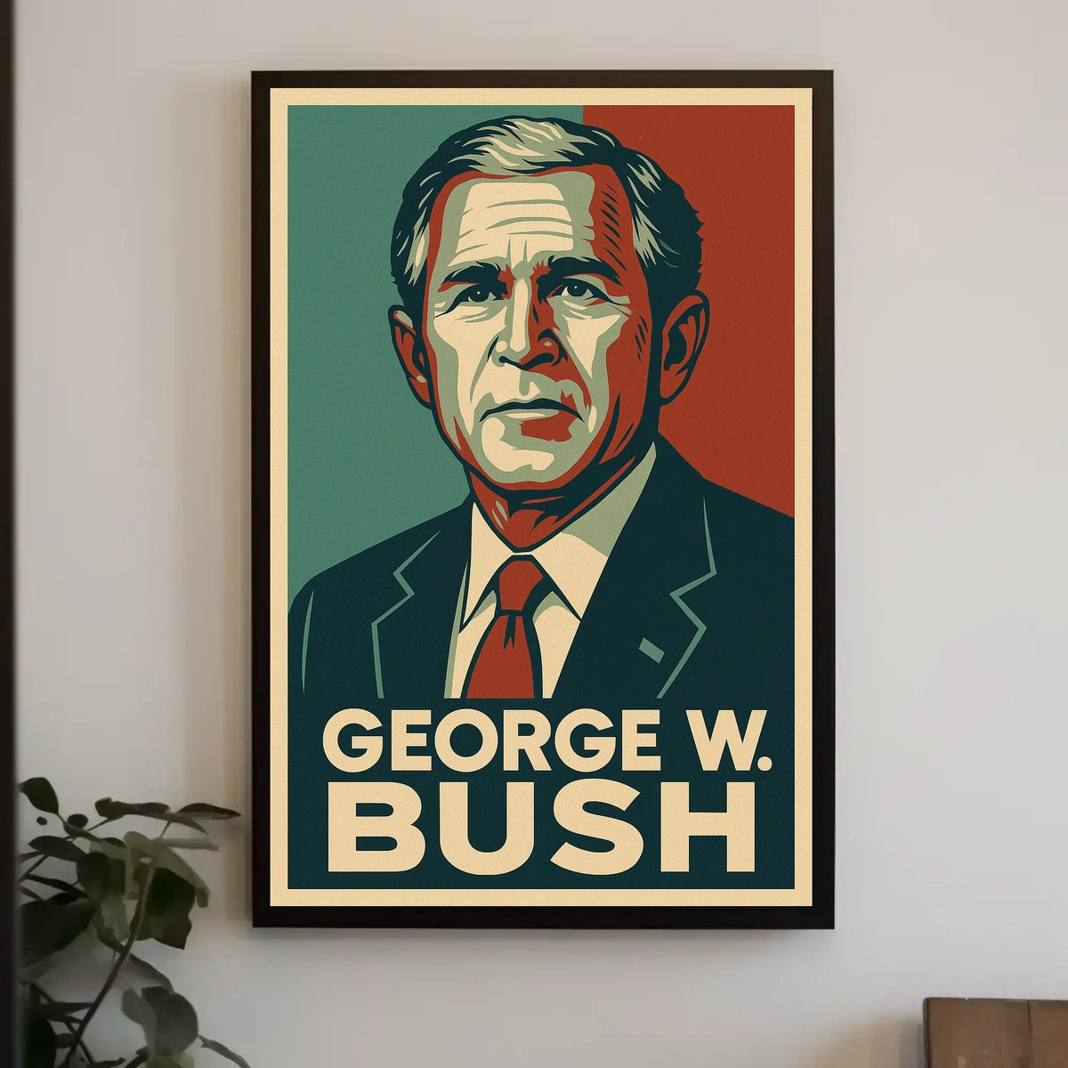 George W Bush Portrait Patriot Photography Realism Poster