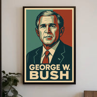George W Bush Portrait Patriot Photography Realism Poster